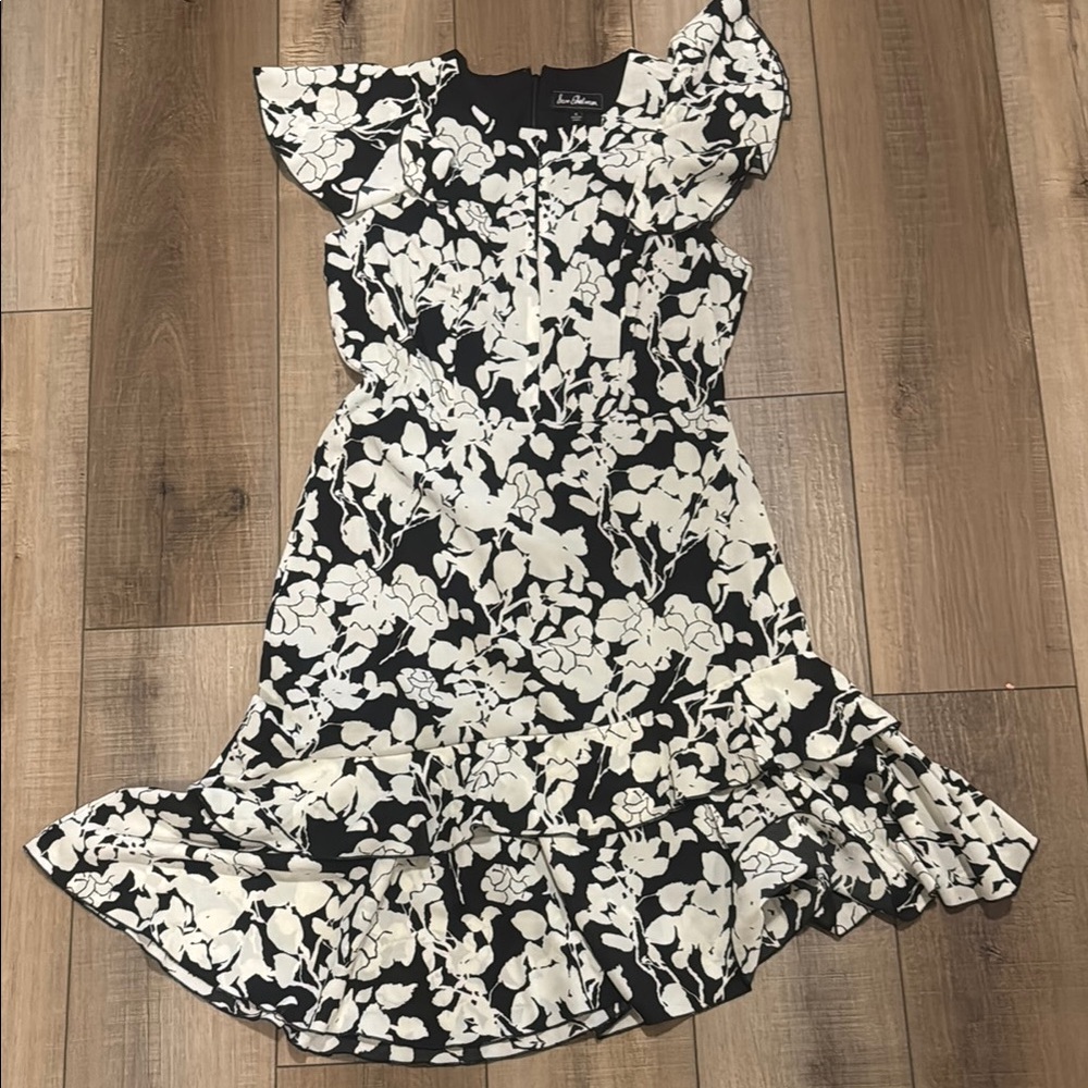 Like new!! Sam Edelman Black and White Fit and Flare Cocktail Dress
